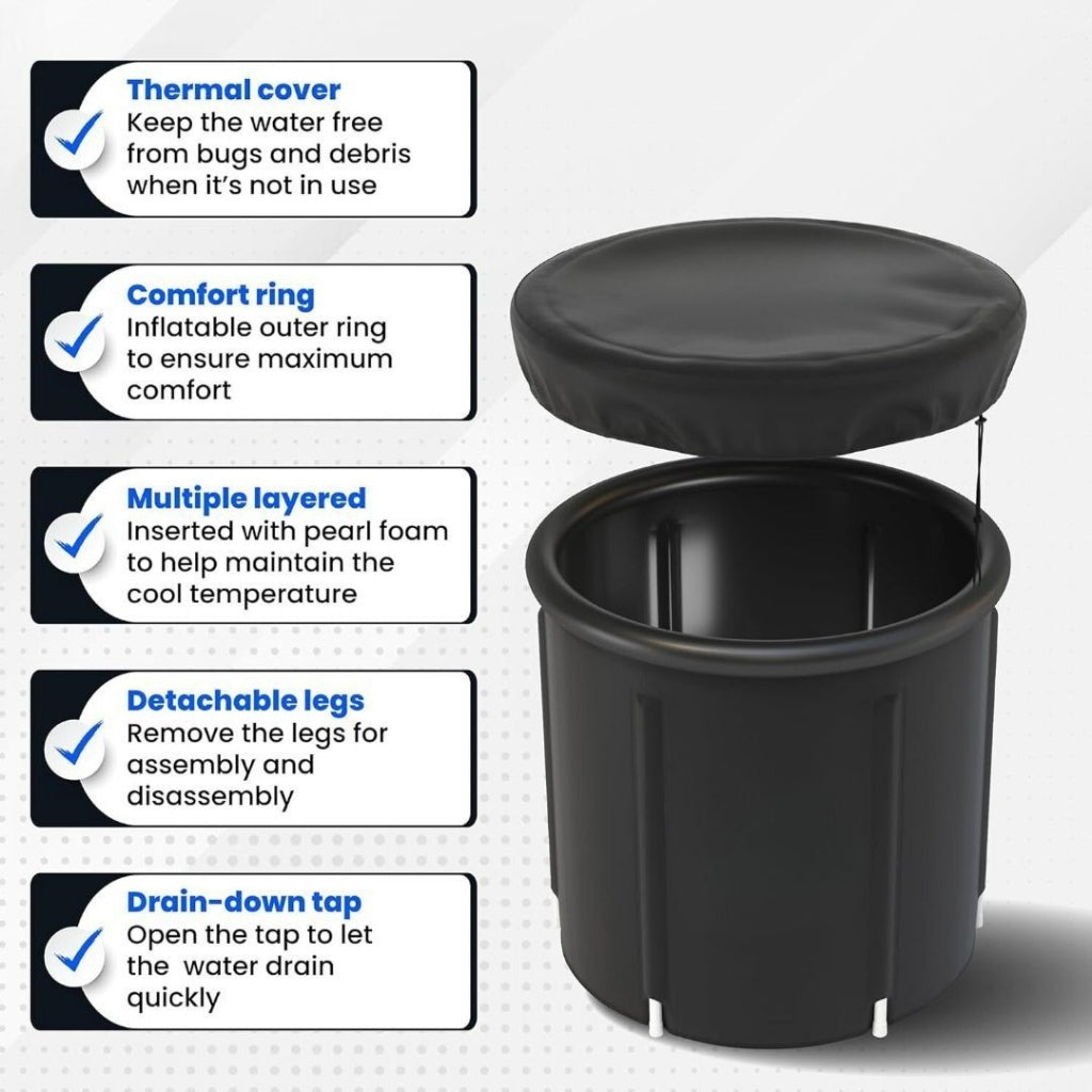 Ice Bath Tub for Athletes with Cover: 320 Litres Cold Plunge Tub for Recovery