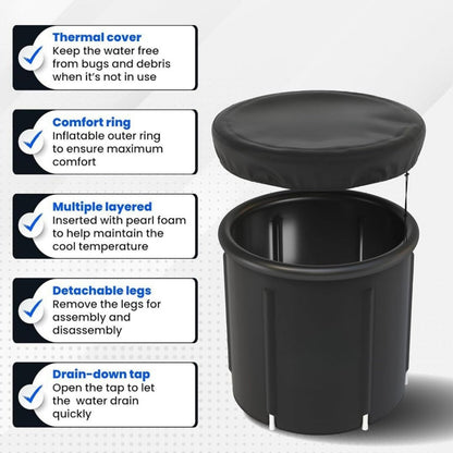 Ice Bath Tub for Athletes with Cover: 320 Litres Cold Plunge Tub for Recovery