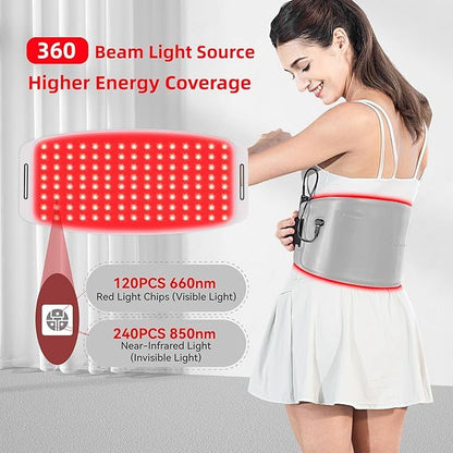 Portable Red Light Therapy Belt - 360 LED for Dogs & Humans, Infrared Light Therapy for Muscle & Joint Pain Relief with