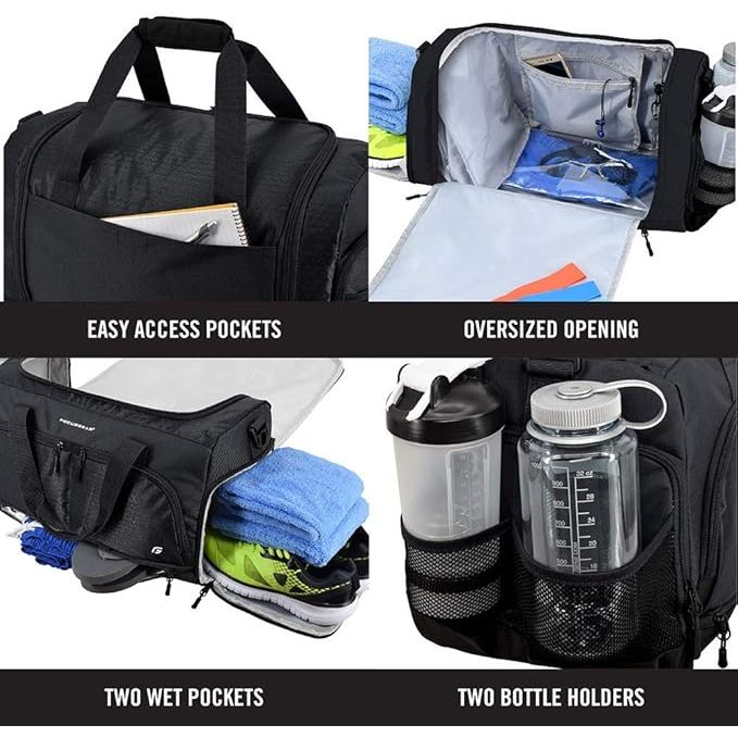 Ultimate Gym Bag 2.0: The Durable Crowdsource Designed Duffel Bag with 10 Optimal Compartments Including Water Resistant