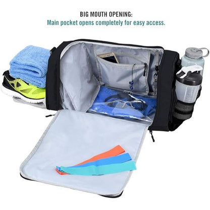 Ultimate Gym Bag 2.0: The Durable Crowdsource Designed Duffel Bag with 10 Optimal Compartments Including Water Resistant